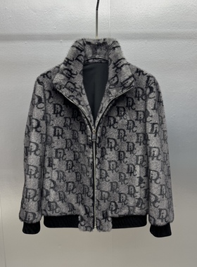 25冬季新款欧货潮流加厚男士立领毛绒夹克高品质保暖修身皮草外套