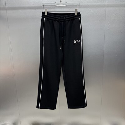 秋冬加厚刺绣标宽松直筒男休闲裤