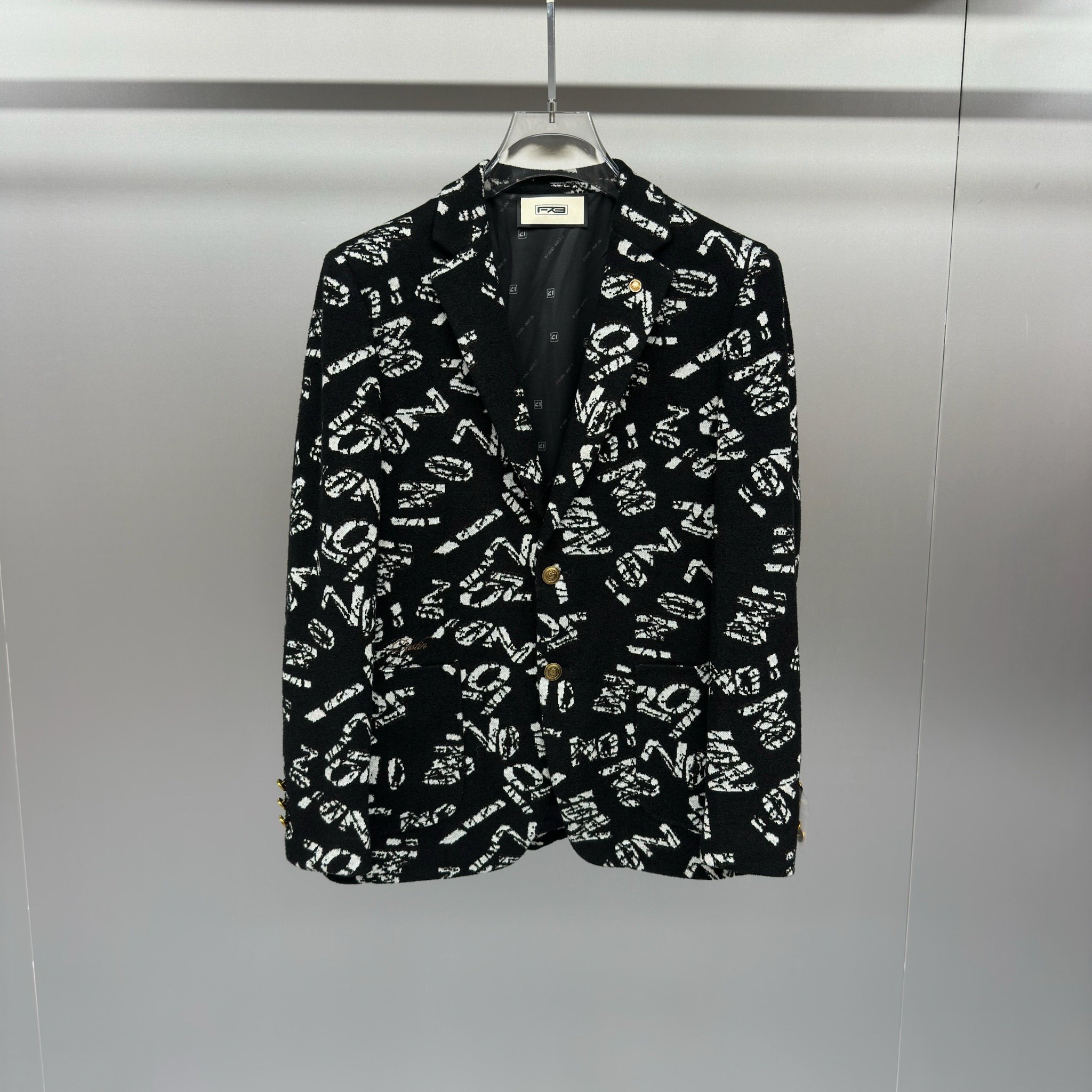 欧洲站2025秋冬季新款男士修身时尚英伦商务羊毛提花休闲西服外套