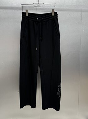 时尚美式风男士磨毛颗粒休闲裤2025秋冬新款字母刺绣直筒卫裤长裤