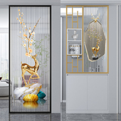 艺术玻璃隔断现代简约客厅入户鞋 柜轻奢洗漱台铁艺半墙不锈钢屏风