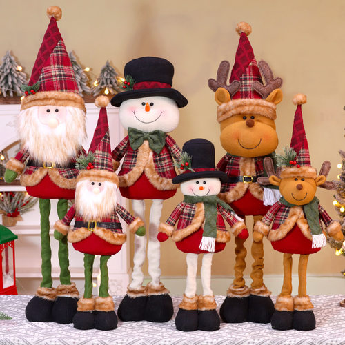 Christmas Decorations Standing Telescopic Ornament Gift doll