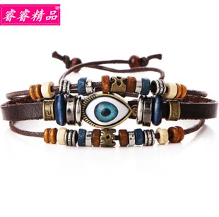 male wax rope DIY bracelet woman leather Hand catenary Men