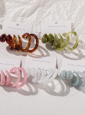 hyperbole jewelry temperament Acetate retro earrings set耳环