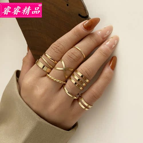 8pcs popular Punk finger Ring Retro Simple joint Rings 1/set