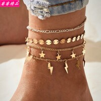 4pcs New Lightning Pendant Anklet fashion Foot accesses