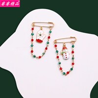 Hot Santa alloy pin snowman brooch tassel fashion accessory