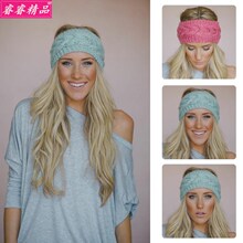 fashion Female Warm knitted headband Hair hoop Turban 发箍女