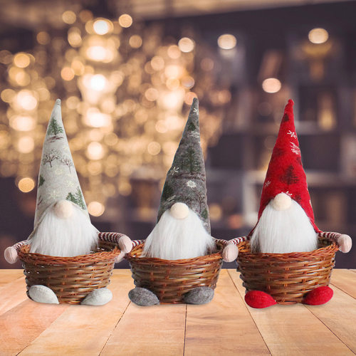 Christmas face cute candy fruit basket figurine decoration