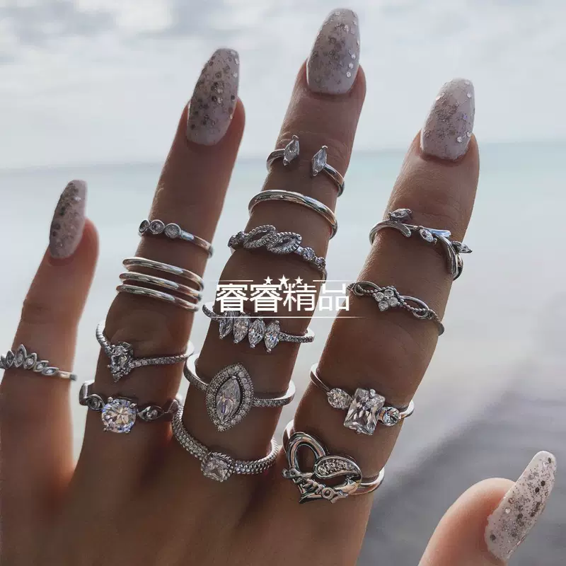 15ШТ ЖЕНЩИНЫ Суставное кольцо Фаланга Ювелирные изделия Кольцо