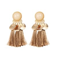 Exaggerated alloy tassel earrings Bohemian accesses woman