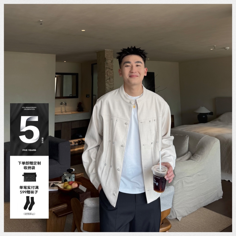 SANBAI叁佰新中式本布包扣夹克
