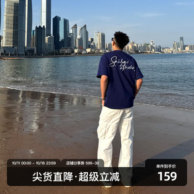 SANBAI叁佰白色帆布工装裤