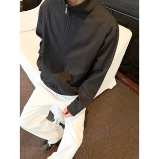 SANBAI叁佰【界限】黑色解构立领哈灵顿夹克外套男春季廓形感上衣