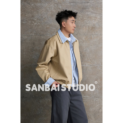 SANBAI叁佰MIU系假两件短宽夹克