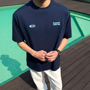 T恤男正肩立体印花半袖 SANBAI 宽松短袖 美式 叁佰 带着喜悦前行