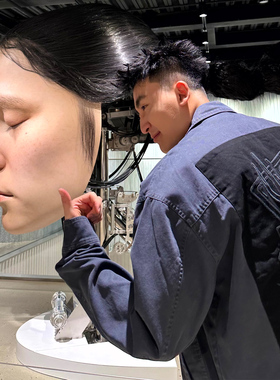 SANBAI叁佰【西部牧场】复古重磅帆布夹克外套男2026春季刺绣上衣