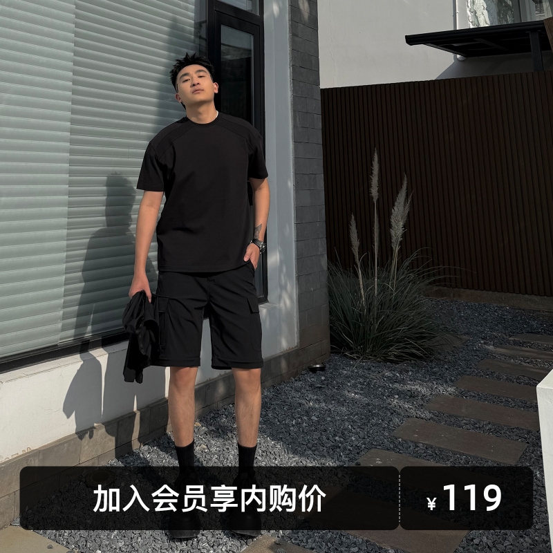 SANBAI叁佰黑色可拆卸工装裤