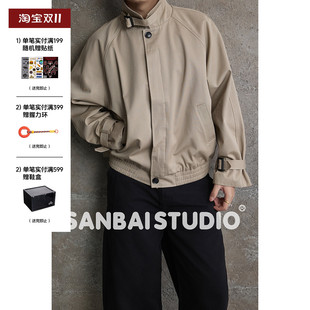 SANBAI 叁佰【高智感短款风衣夹克】秋季新款休闲上衣男士J01外套