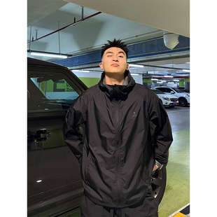 SANBAI 黑色机能防晒衣男夏钓鱼户外速干防紫外线外套 叁佰UPF50