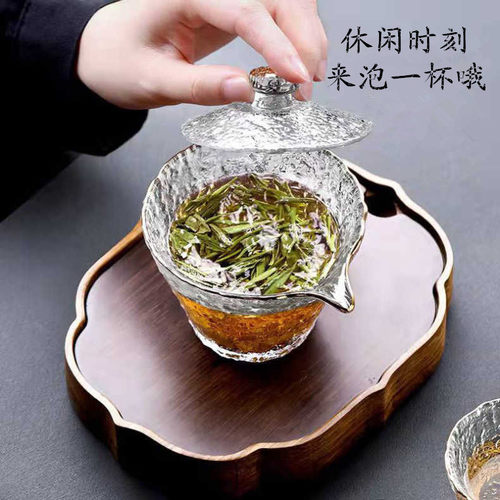 功夫茶日式无铅玻璃小容量锤纹