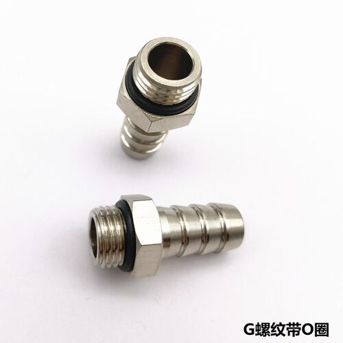 铜镀镍宝塔弯头旋转YPB-L8-1/4外螺纹直通GQ直角宝塔竹节水管接头