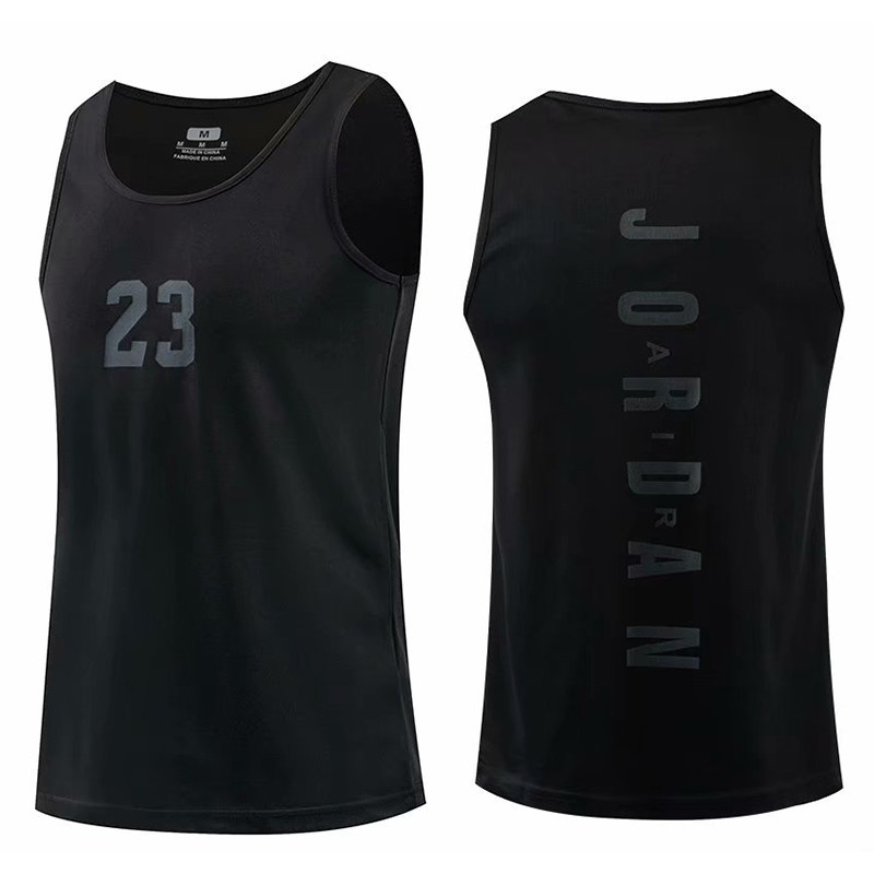 aj23号宽松速干篮球背心男运动球衣无袖健身训练球服网眼透气t恤