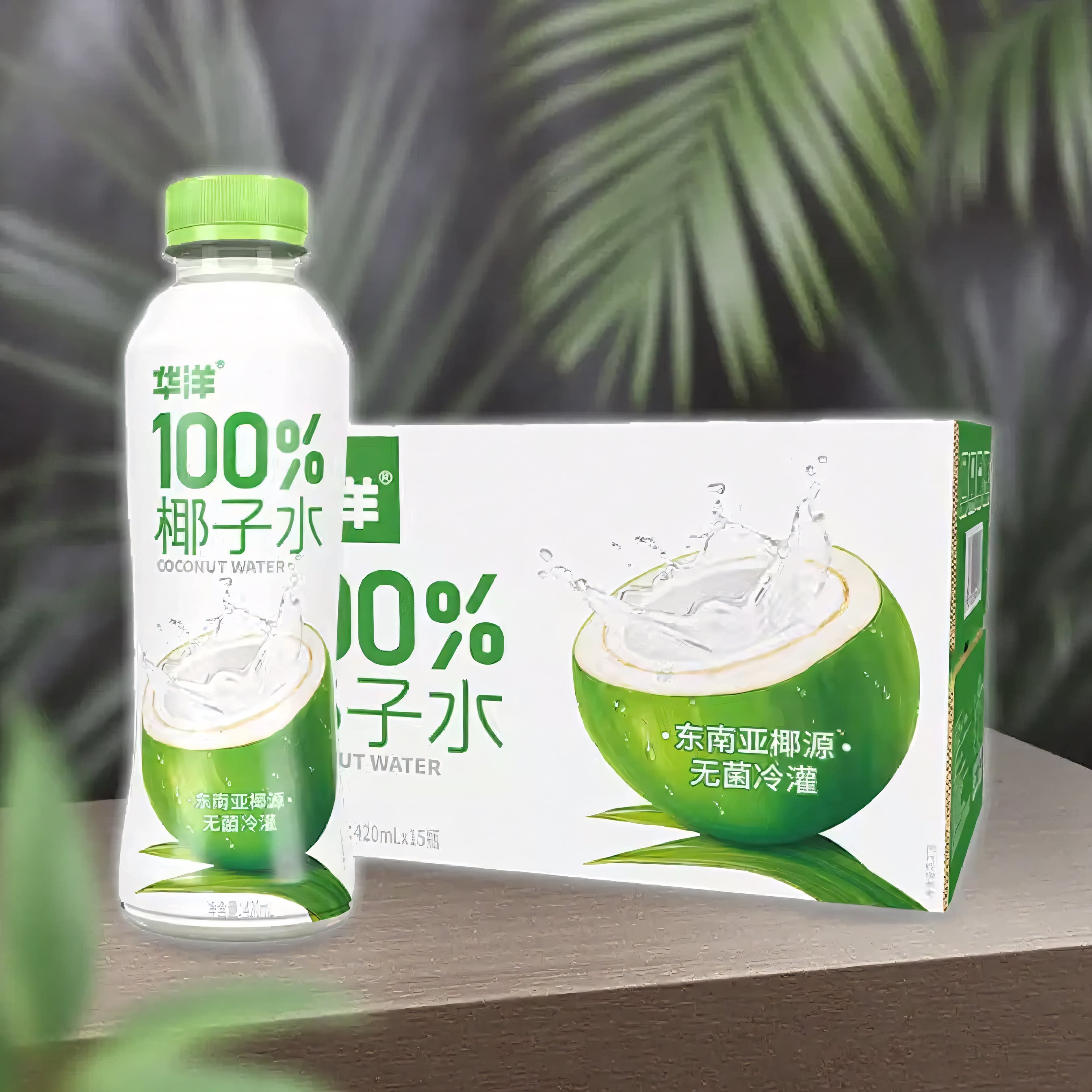 华洋100%椰子水420ml*6/15瓶图片