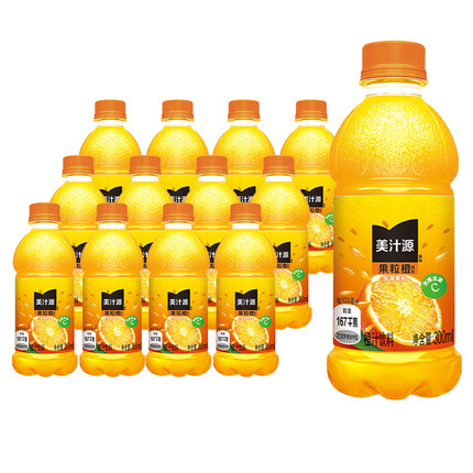 美汁源果粒橙300ml*6/12瓶装橙汁果汁橙子饮品网红果味饮料休闲