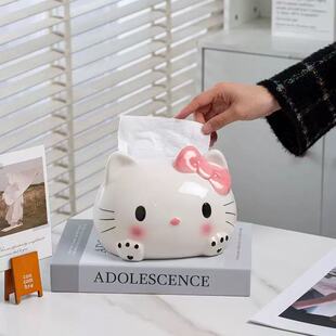 飾哈嘍kitty家具用品宿舍 hellokitty紙巾盒客廳可愛抽紙盒房間裝