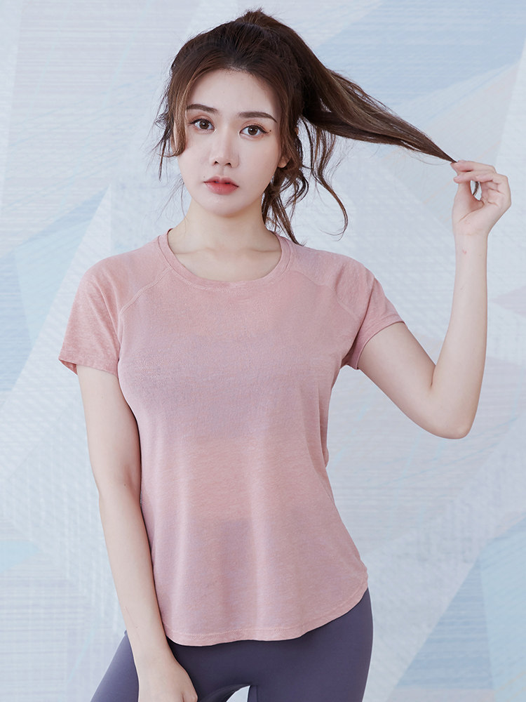 GYM WEAR WOMENS SUMMER LOOSE SLIM MESH STITCHING SHORT SLEEVE T-SHIRT BREATHABLE PROFESSIONAL RUNNING EXERCISE YOGA TOP