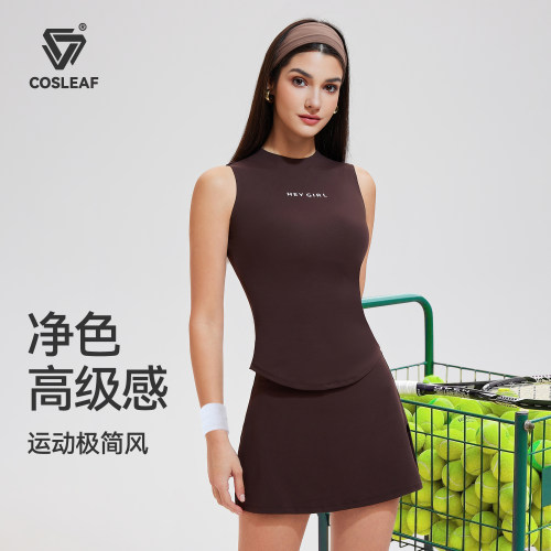 科里芙运动网球短裙新款女士跑步专业羽毛球瑜伽服高尔夫背心套装