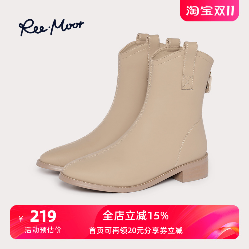 REEMOOR尖头厚底秋冬时装靴子
