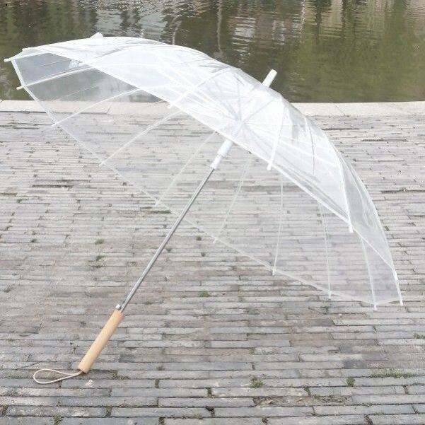 透明雨伞长柄大号自动双人直柄小清新16骨学生可刻字定制网红同款
