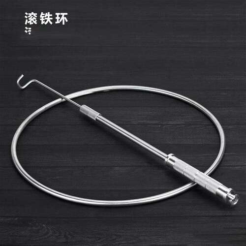 滚铁环实心加粗扁怀旧80后玩具儿童小学生圆环成人滚铁圈手推铁环