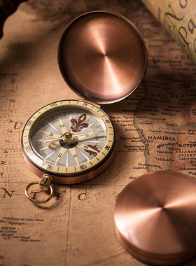 复古指南针高精度便携指北针挂车用手持防水罗盘吊坠儿童学生挂件