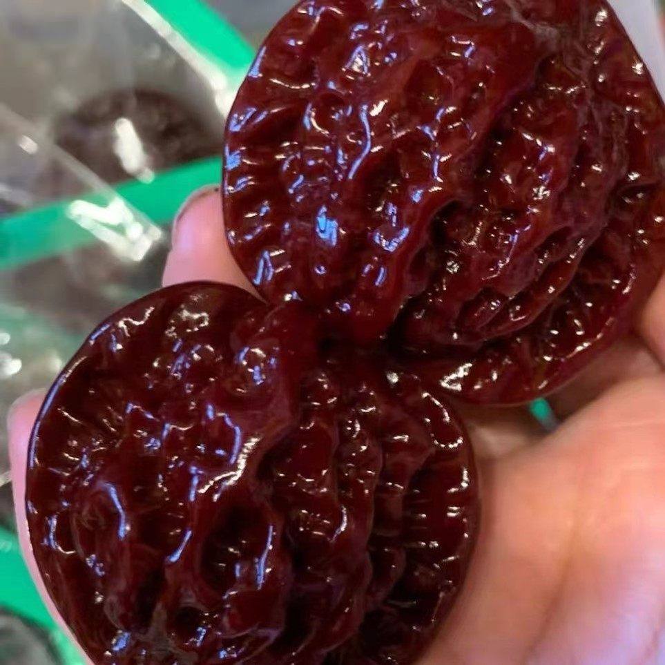 文玩核桃特大收藏级机刷包浆玉化麒纹麟官帽四座楼狮子头手串t