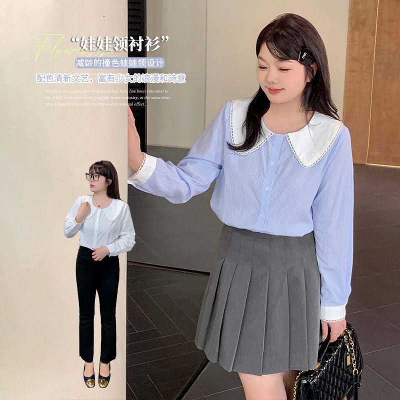 法式娃娃领长袖衬衣甜美龄显瘦潮