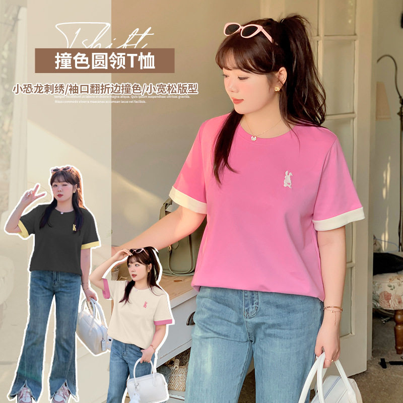 宽松遮肚别致炸街正肩短袖t恤潮