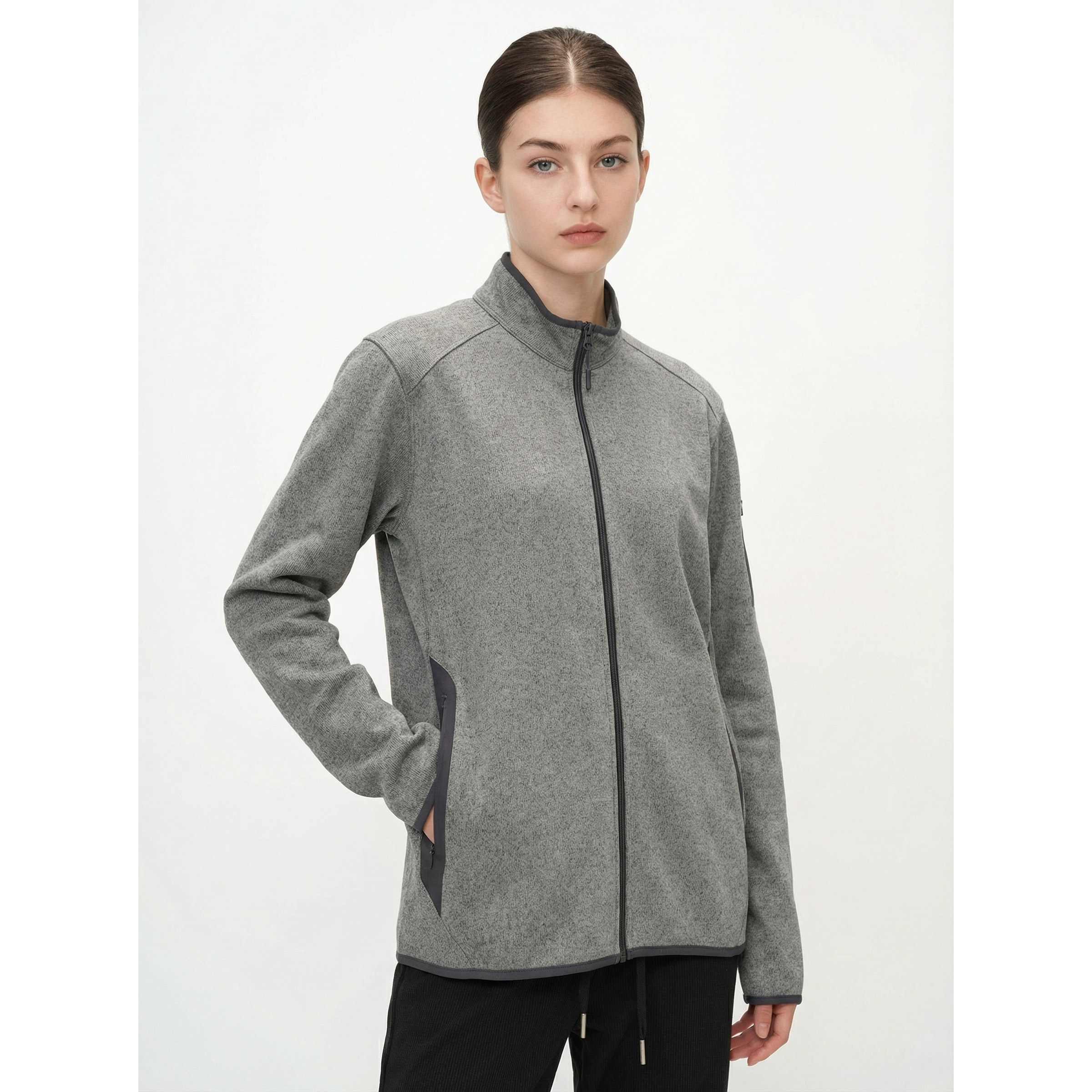 腰斩价！男女同款 旷野漫行 抓绒时尚百搭拼接25秋冬开衫外套