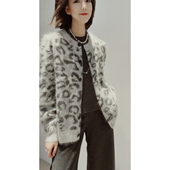 滤镜感 100羊绒 足料超长绒 时髦拉绒豹 410g厚 26新百搭提花