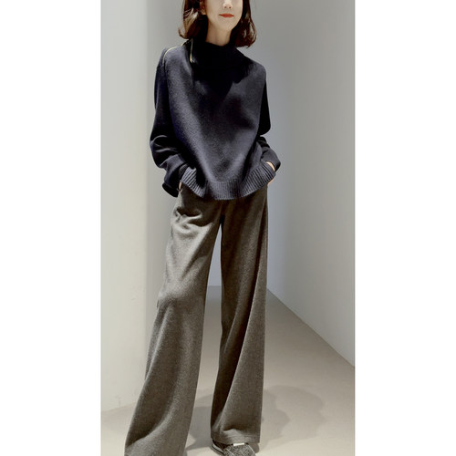 *禾康赛妮山羊绒拉链套头针织衫