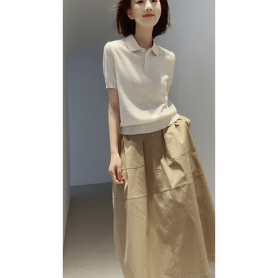 及简R0W风~26新【棉+亚麻/混色夹花/朦胧雾感/干爽有型】POLO套衫