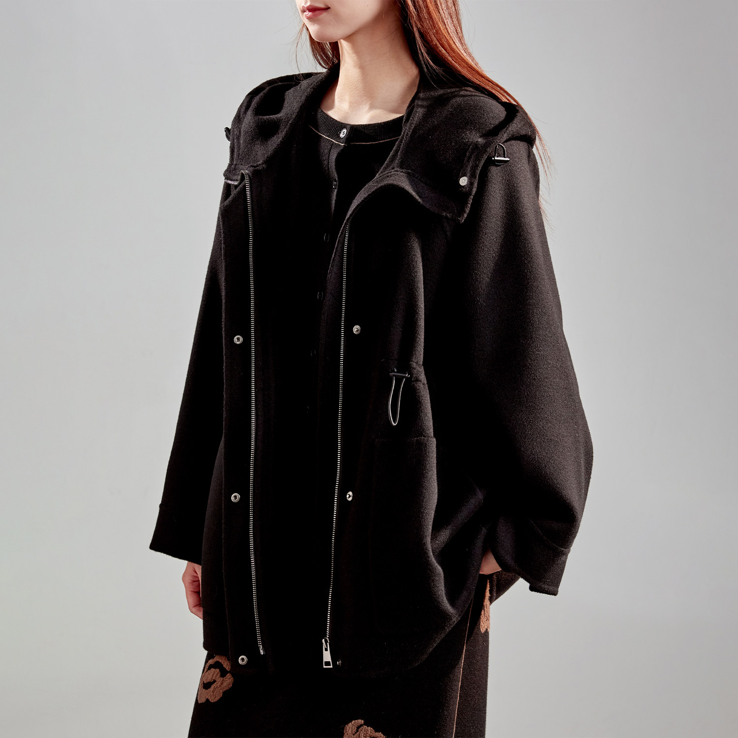 戎美【DY1208077】新年镇场 奢美纯山羊绒/双面呢 惊艳派克大衣