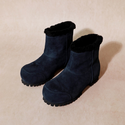 高丝光牛猄羊羔毛内里垫脚雪地靴