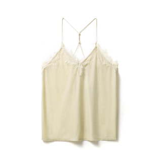 精致蕾丝拼接日本gao弹丝绒背心 百搭吊带丝绒 戎美 TX0301388