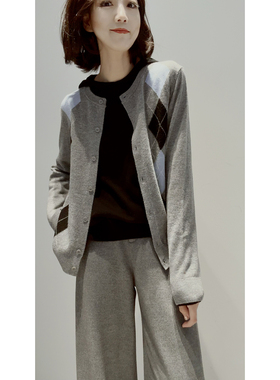 上市好价【羊毛_总520G/重工嵌花/天板配色】整套(2件)=开衫+帽衫