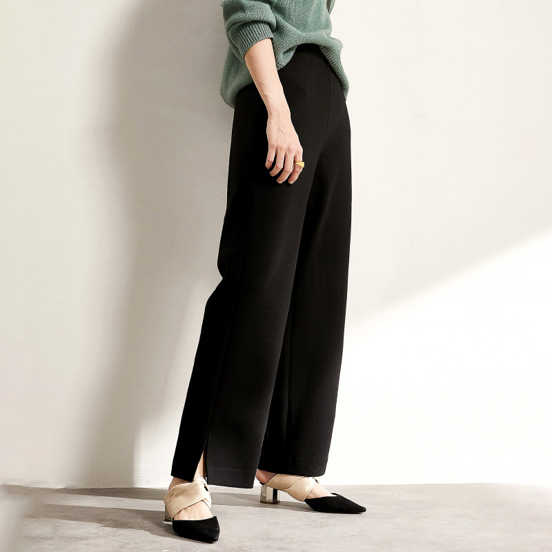 25冬~满屏长腿【高支120s/羊毛弹力/罗马针织】开衩/松紧腰直筒裤,女装/女士精品,休闲裤,淘宝优惠券,粉丝福利购,淘宝优惠卷