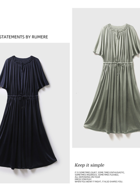 戎美【QZ0511668】行走的空调大M日本双面针织三醋酸连衣裙女