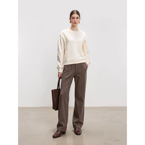 戎美 秋冬懒人B入 柔暖舒适 分割剪裁宽松卫衣/奶奶裤时髦套装